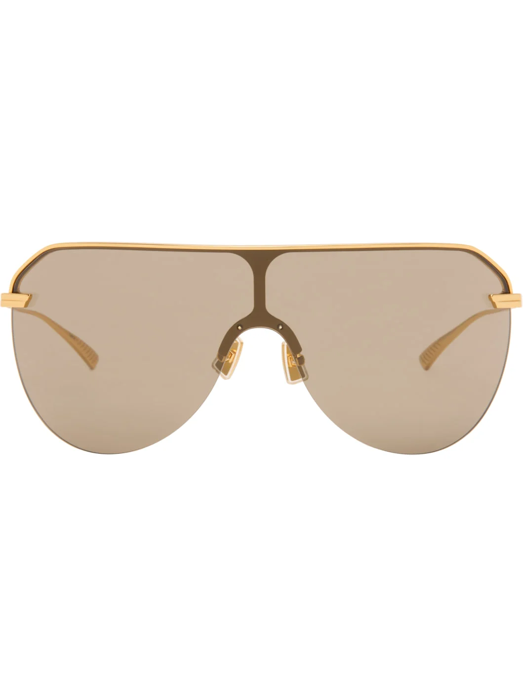 Gold Long Ribbon Shield Sunglasses - 1