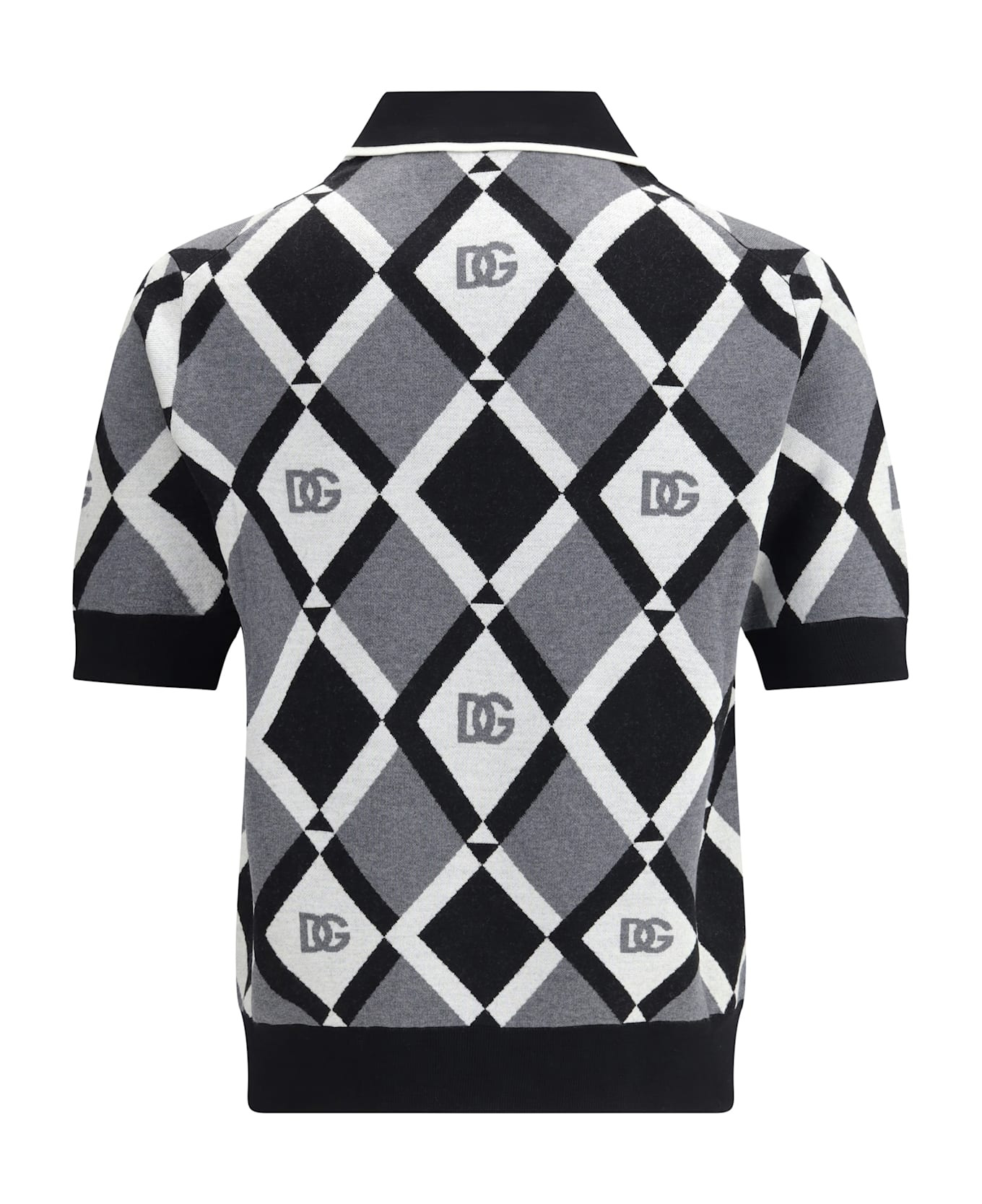 Diamond Knit Polo Sweater - 2