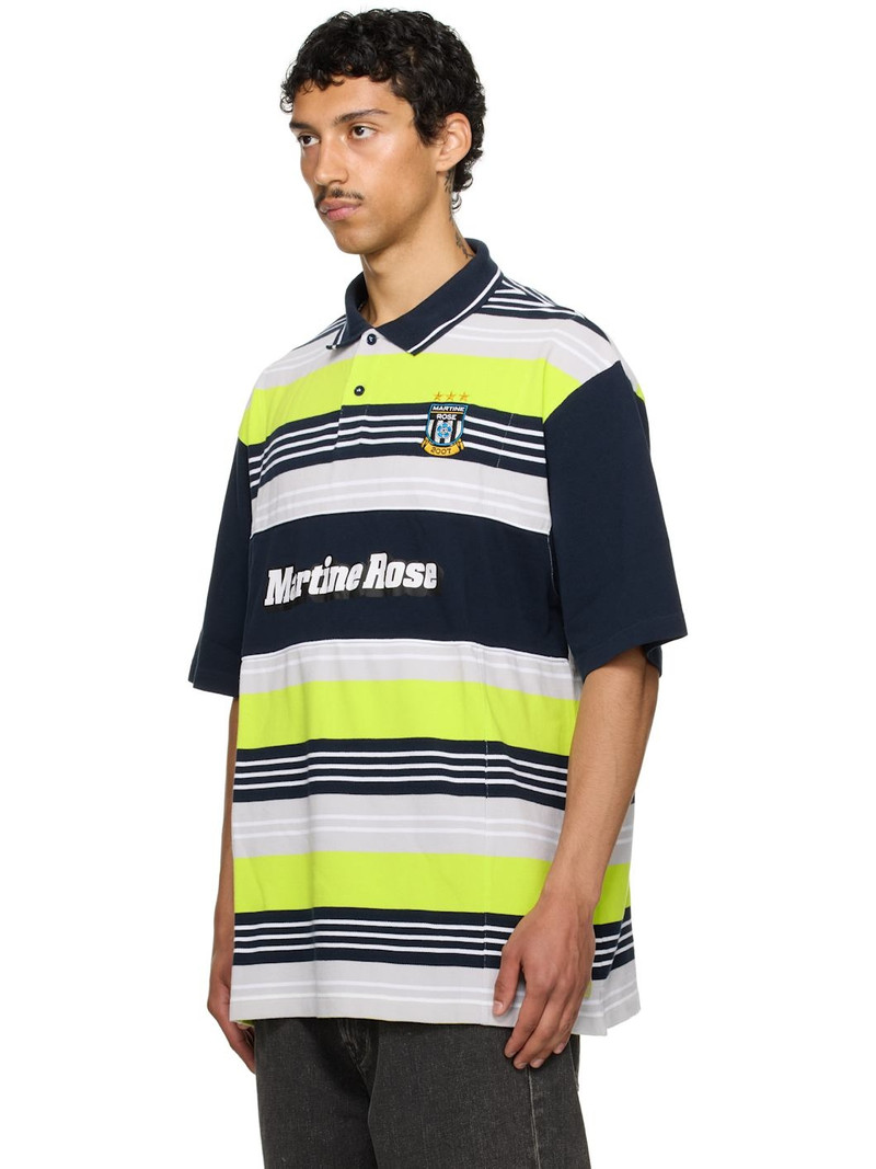 Martine Rose SSENSE Exclusive Navy & Green Oversized Panelled Polo outlook