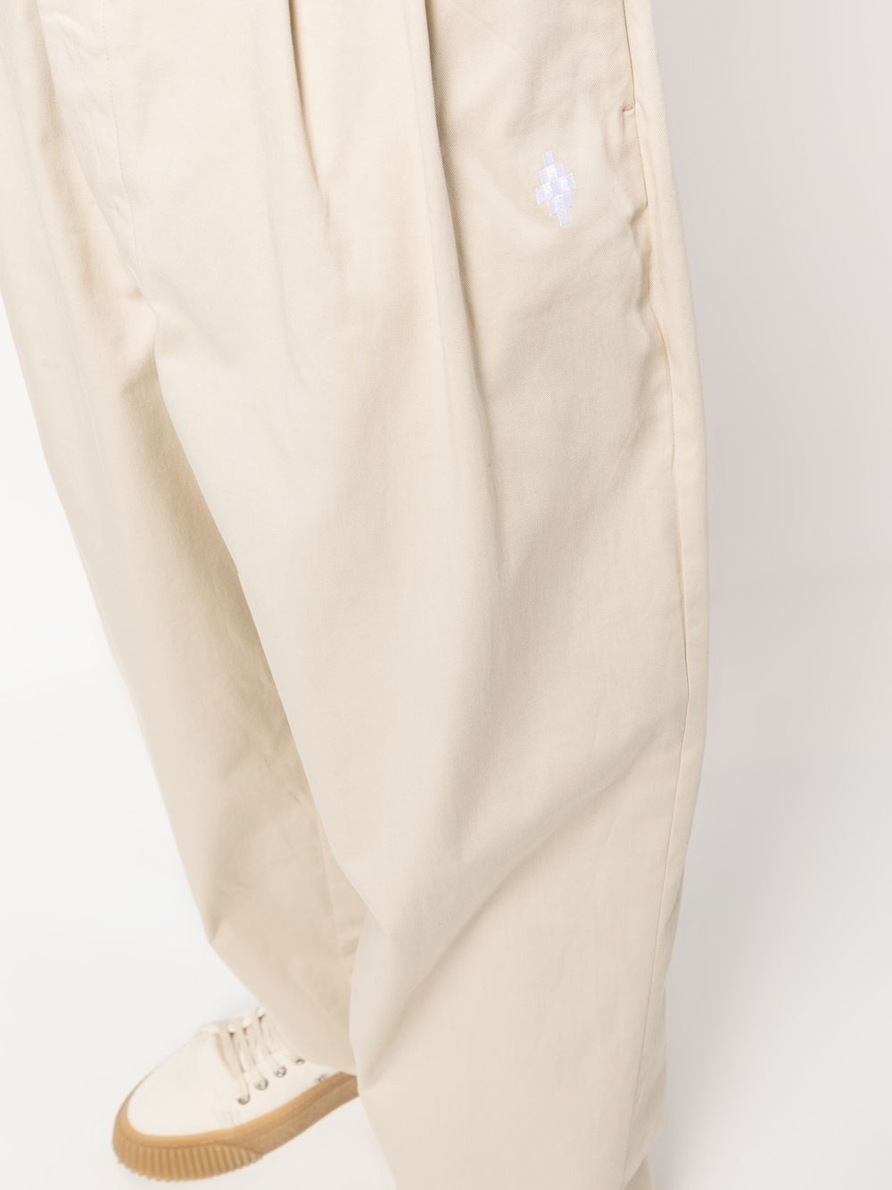 logo-embroidery tailored trousers - 5
