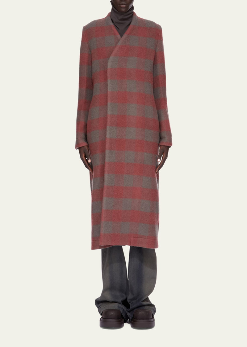 Rick Owens Plaid Double-Breasted Outercoat outlook