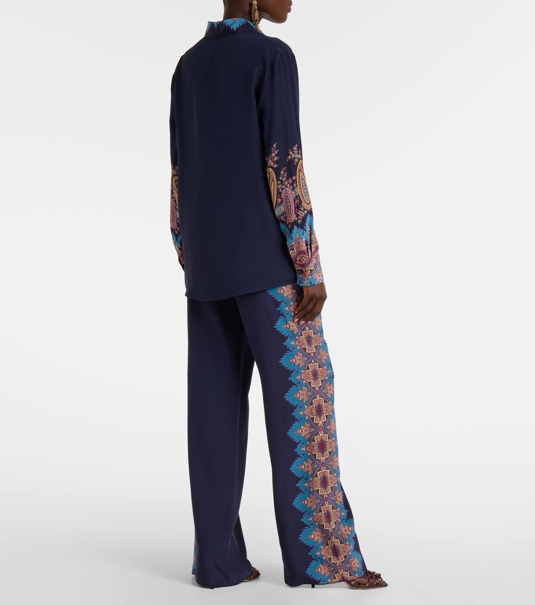 Printed silk crêpe de chine shirt - 3