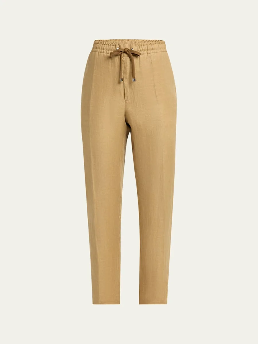 Men's Twill Linen Trousers - 1