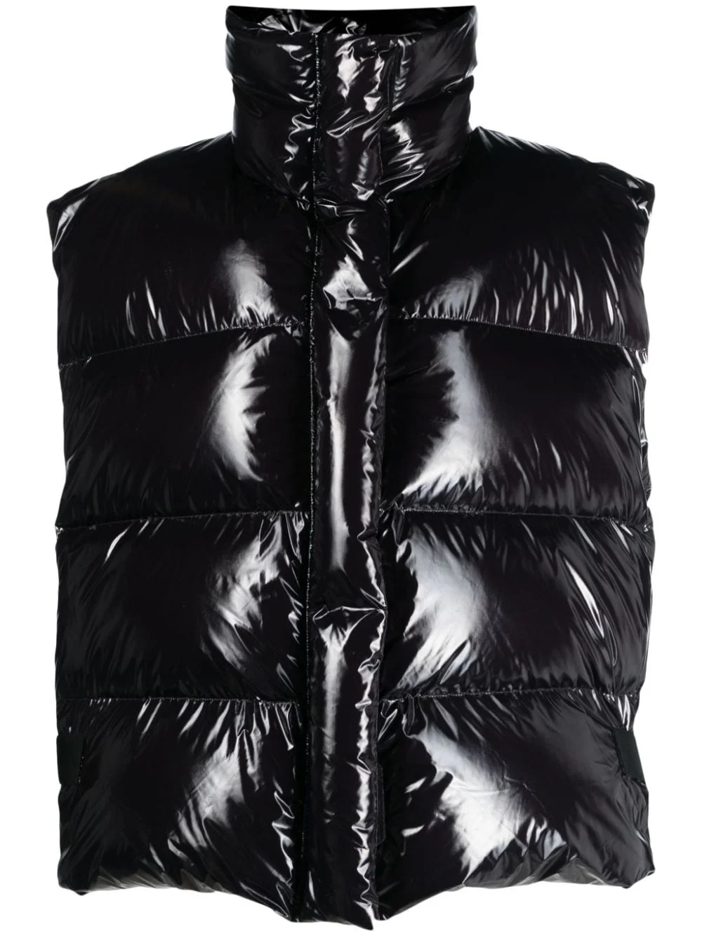 glossy padded zip-up gilet - 1