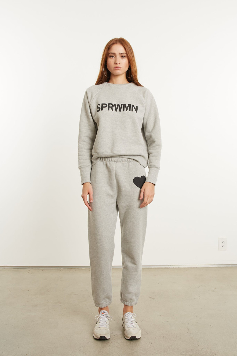 HEATHER GREY HEART SWEATPANTS 7