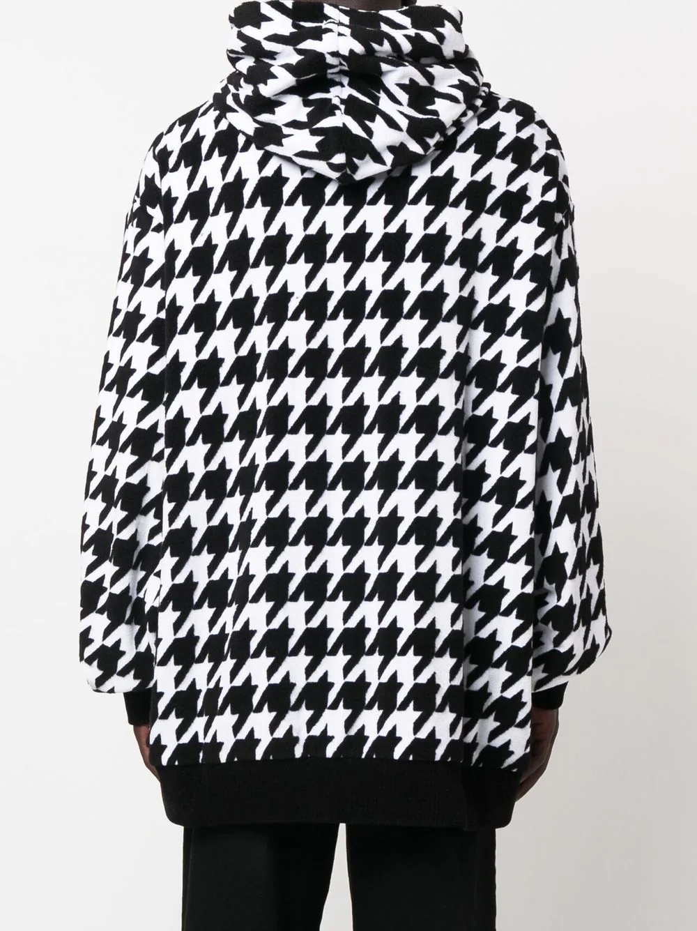 houndstooth knitted hoodie - 4