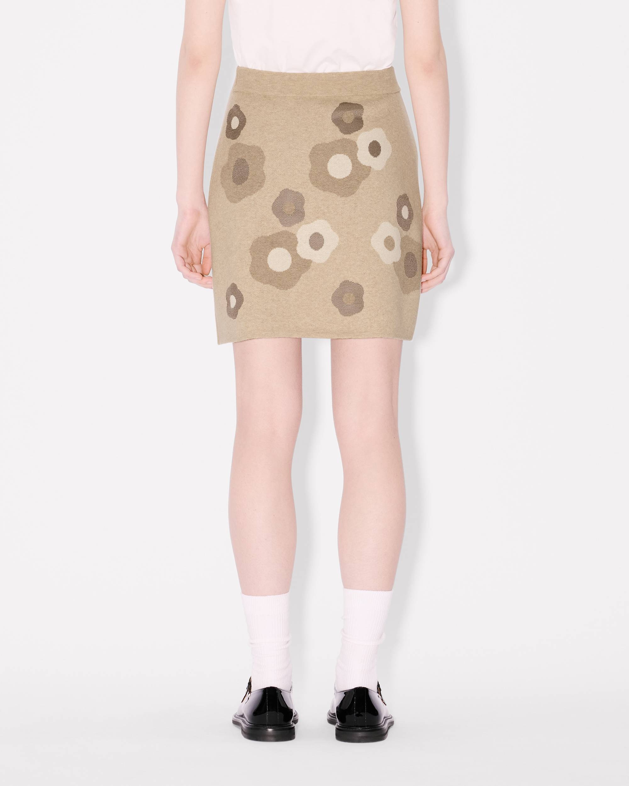 'Hana Dots' embroidered mini skirt in mixed cotton wool - 5
