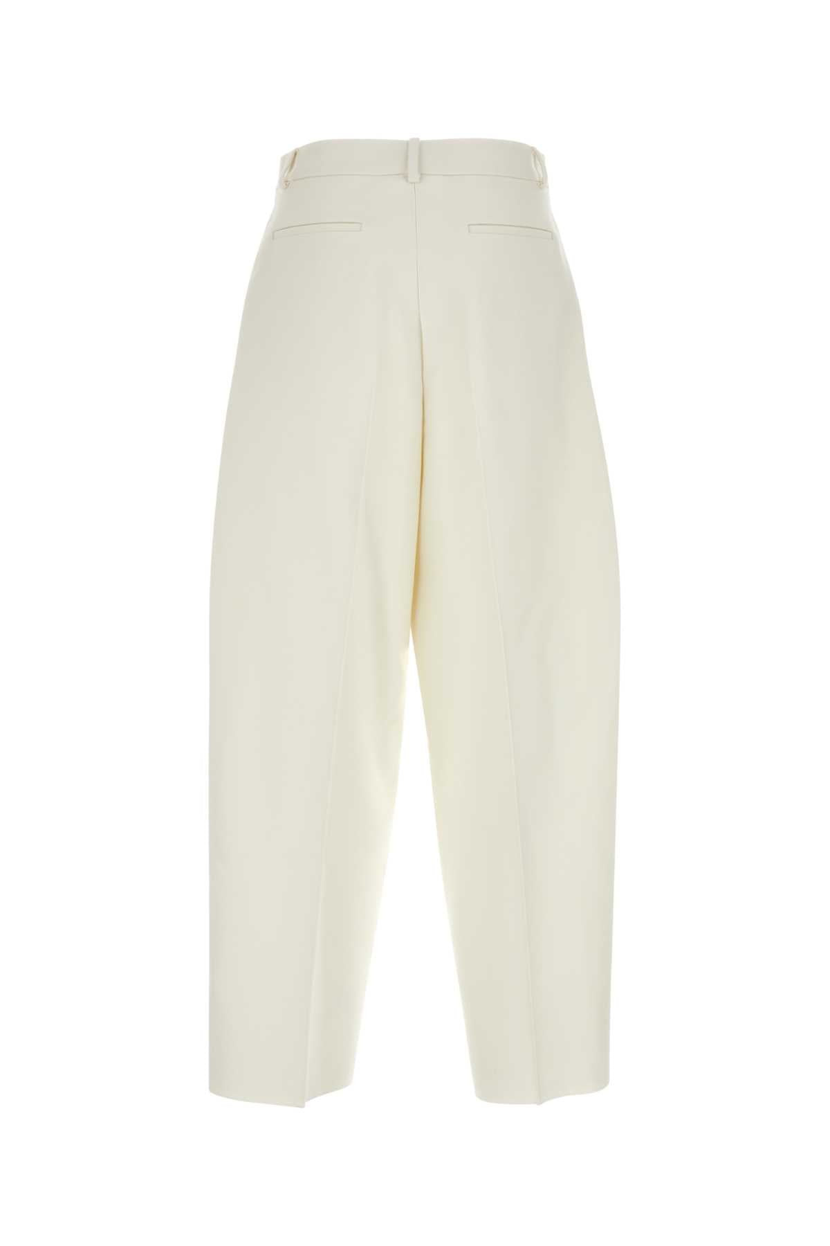Valentino Garavani Men Ivory Wool Blend Pant - 2