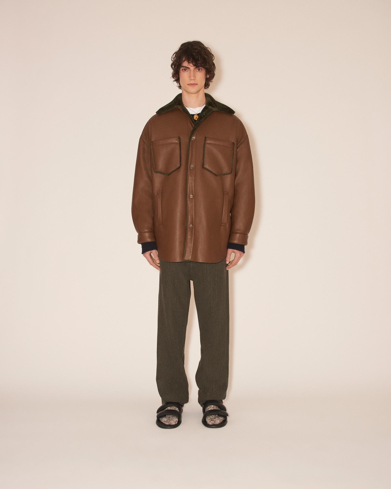 MATHIS - Long sleeve overshirt - Dark khaki - 3