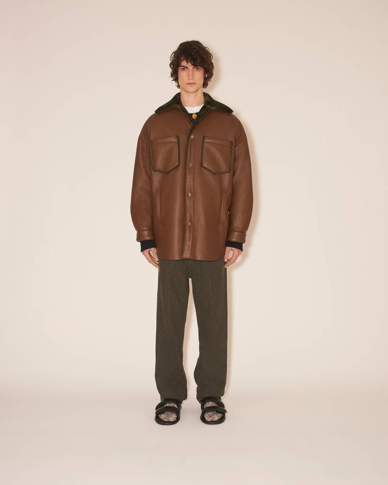 MATHIS - Long sleeve overshirt - Dark khaki 3
