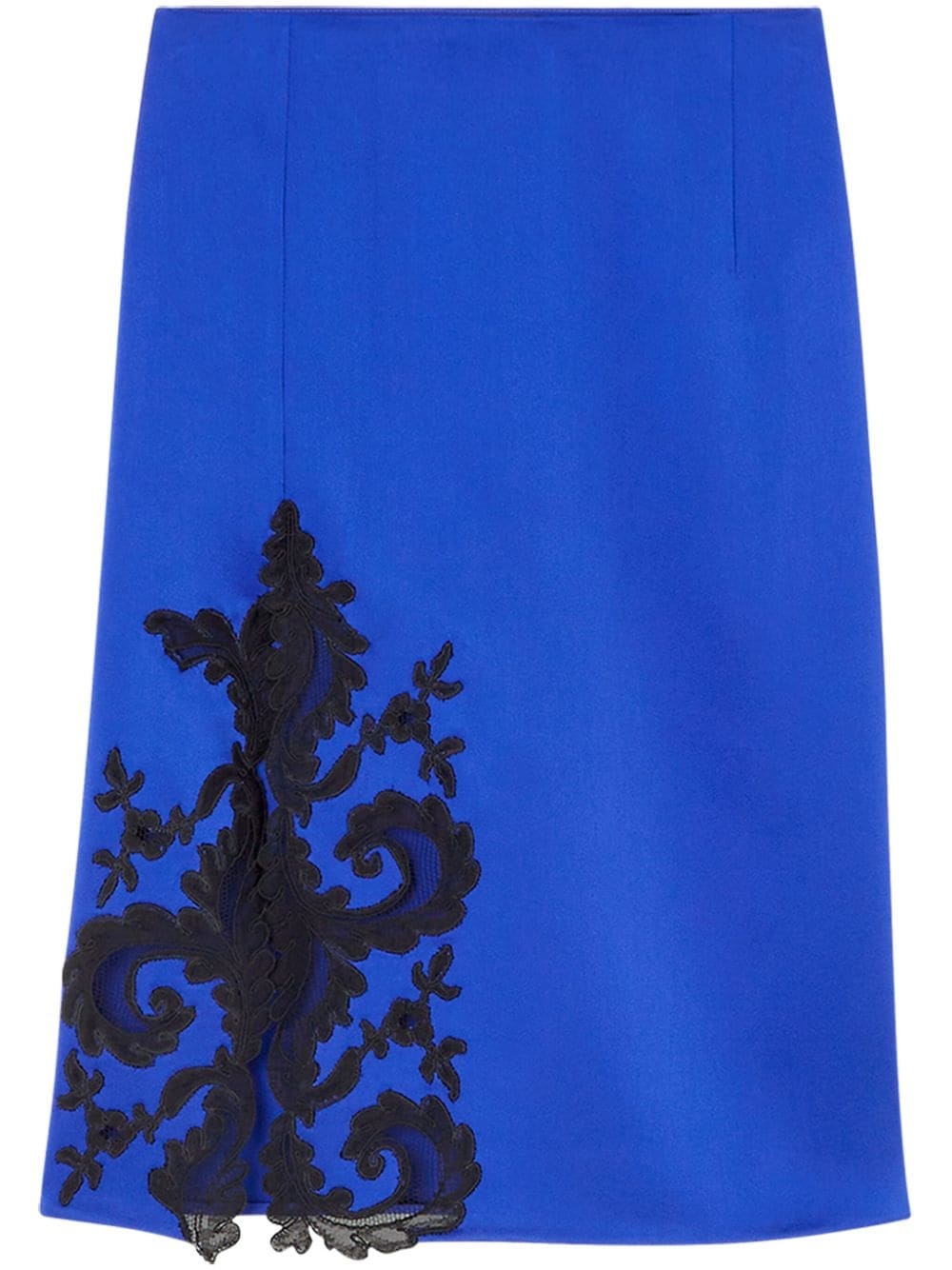 lace-detailing satin-finish skirt - 1