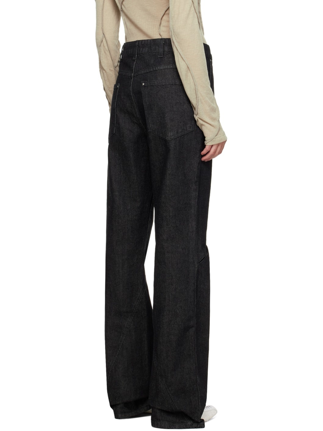 Black Cutout Jeans - 3