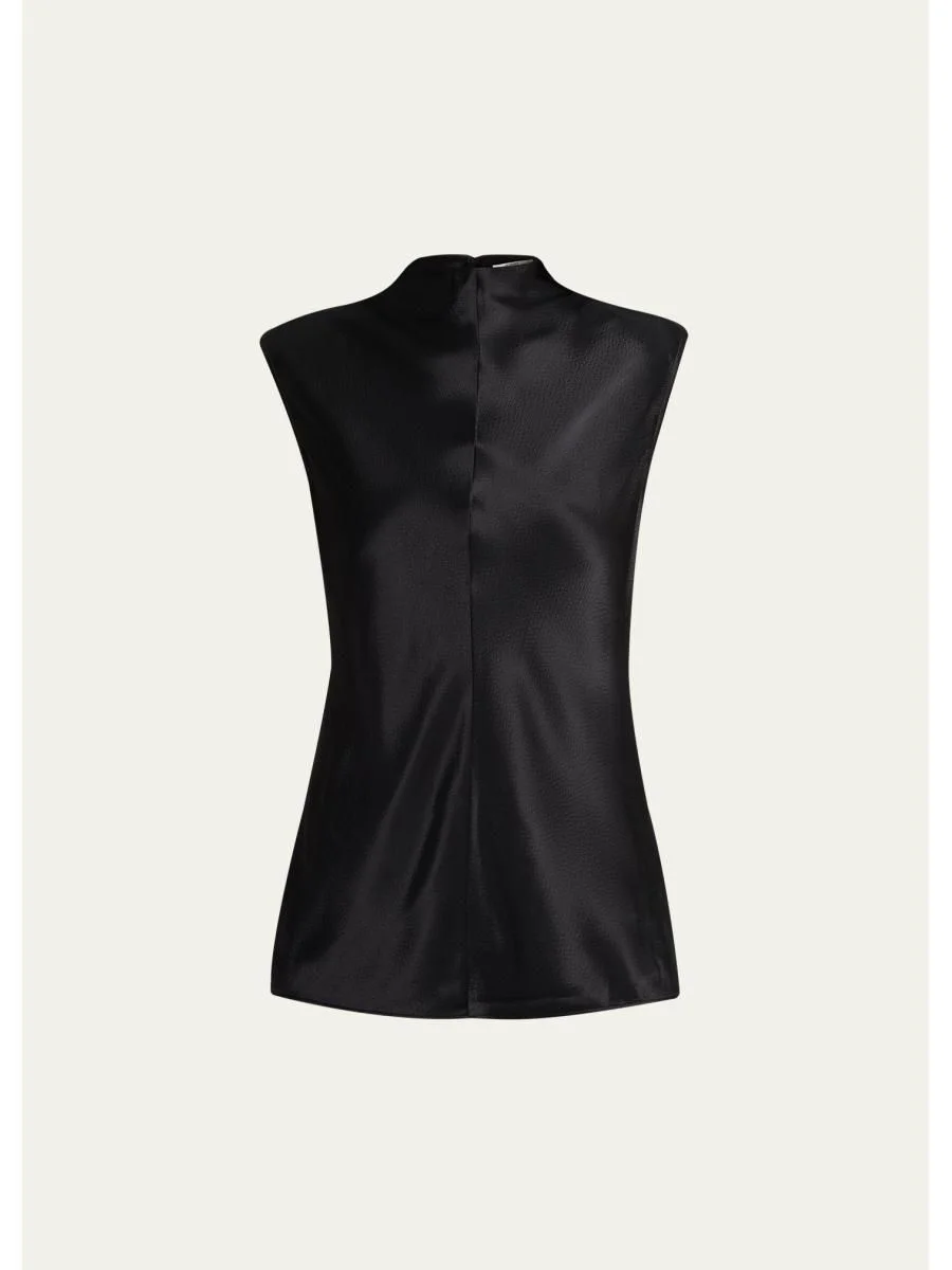 Rhea Sleeveless Hammered Satin Top - 1