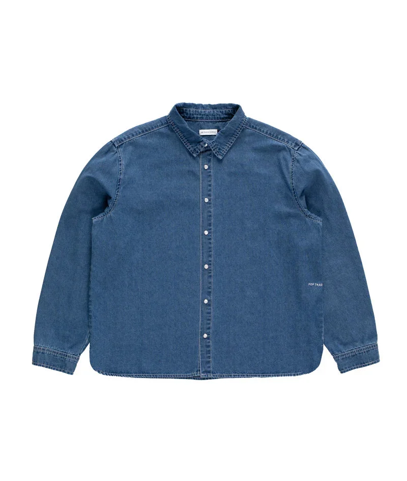 Applique Logo Denim Shirt - 1