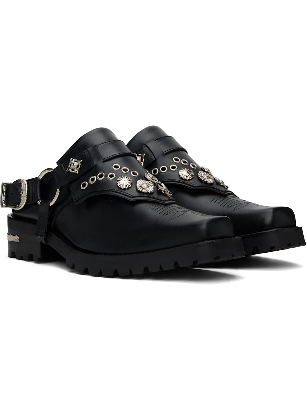 Black Leather Slip-on Loafers - 4