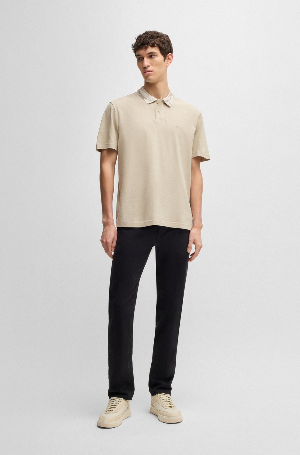 RELAXED-FIT COTTON-PIQUÉ POLO SHIRT WITH COLLAR ARTWORK - 4