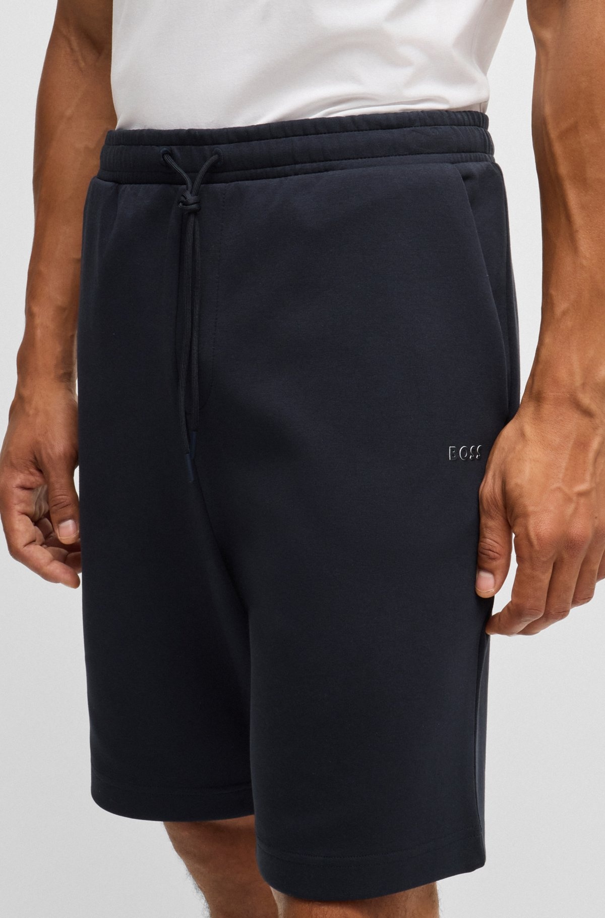 STRETCH-COTTON REGULAR-FIT SHORTS WITH SANDWICH LOGO - 3