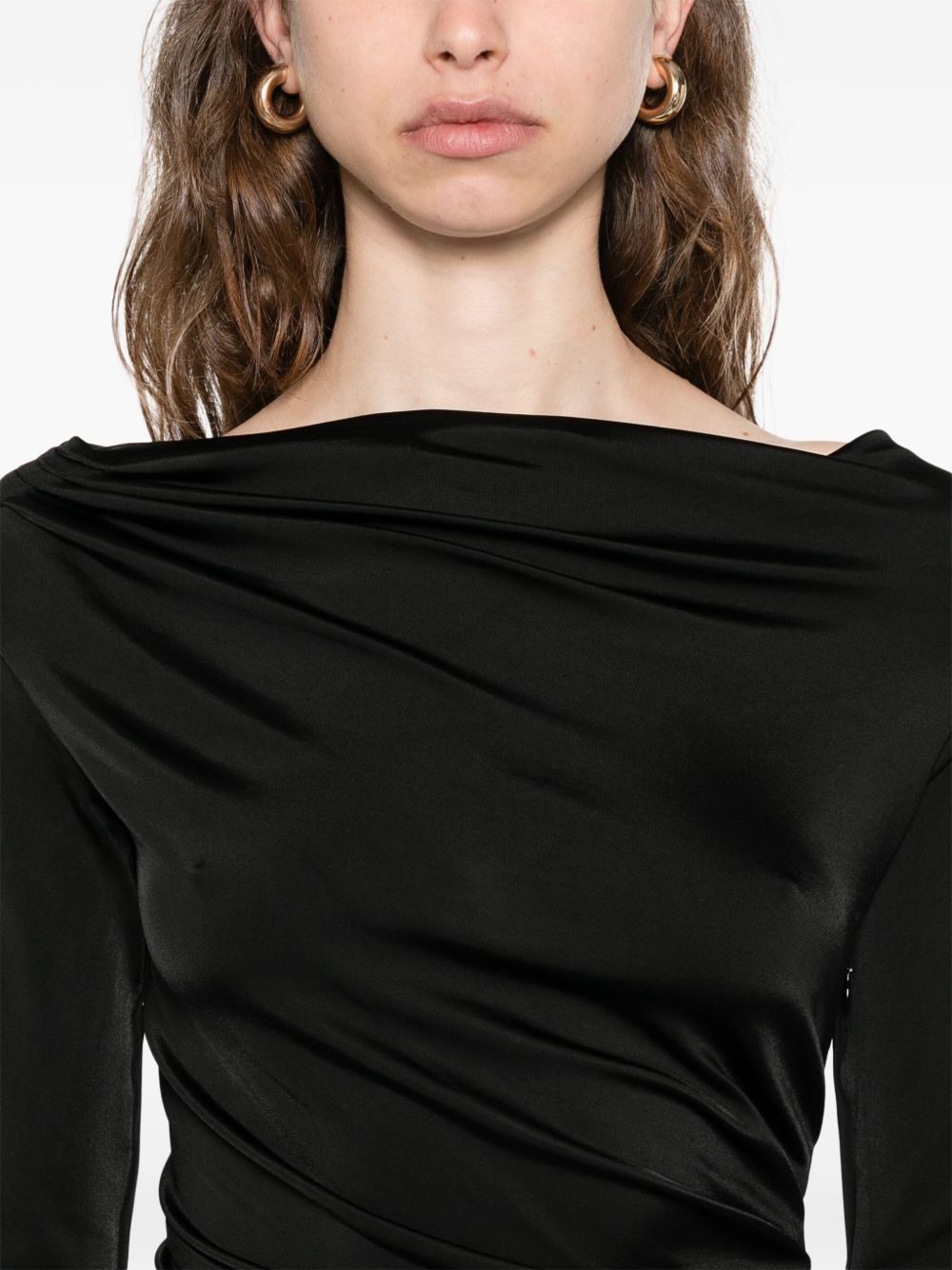cowl-neck draped maxi dress - 5