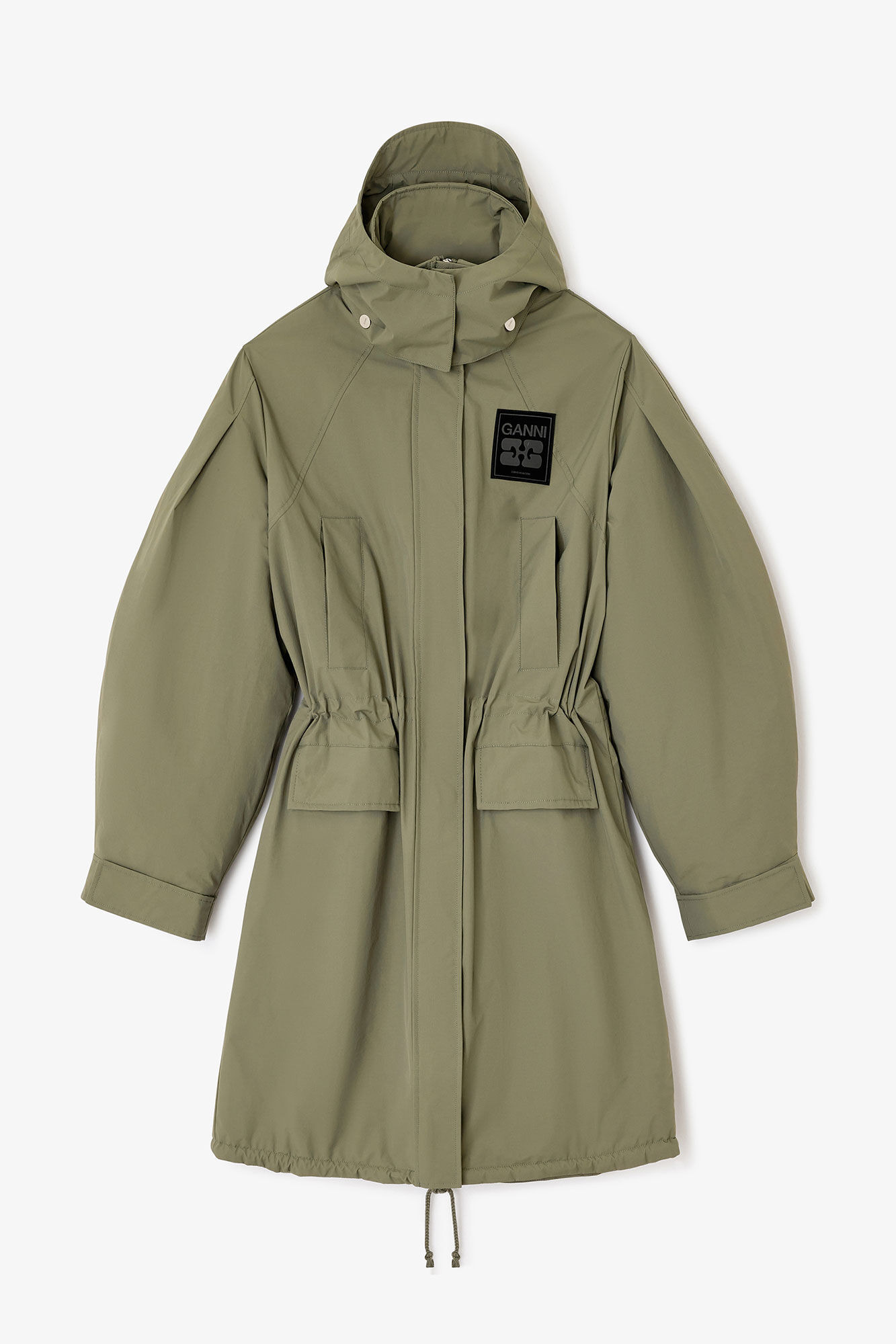 GREEN TRI-LAYER PARKA COAT - 4
