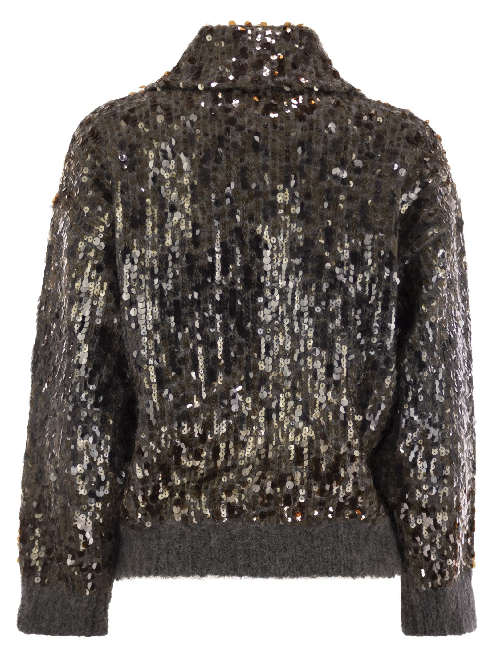 Brunello Cucinelli Women Dazzling Dégradé Embroidery Mohair And Wool Cardigan - 2