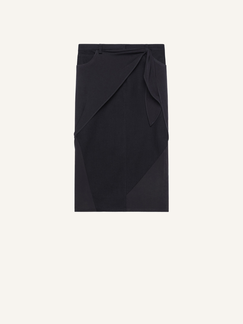 DRAPED DENIM SKIRT 1