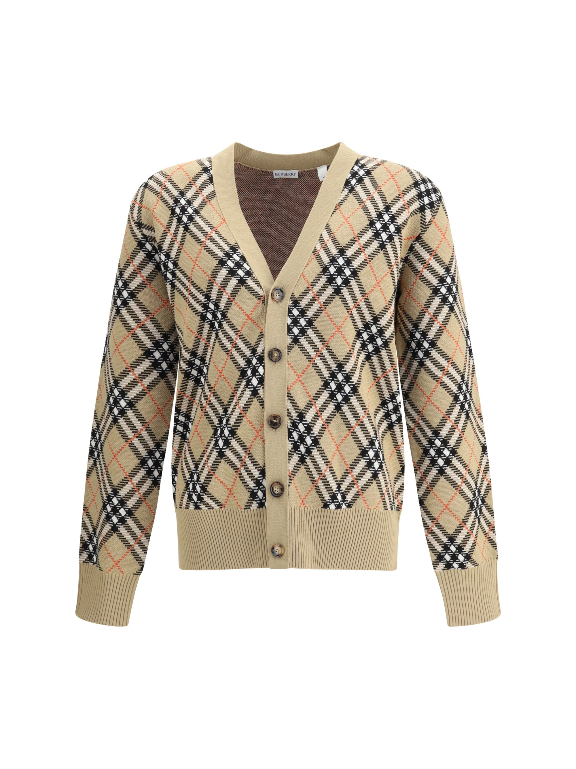 Burberry Men Archive Check Wool Cardigan - 1