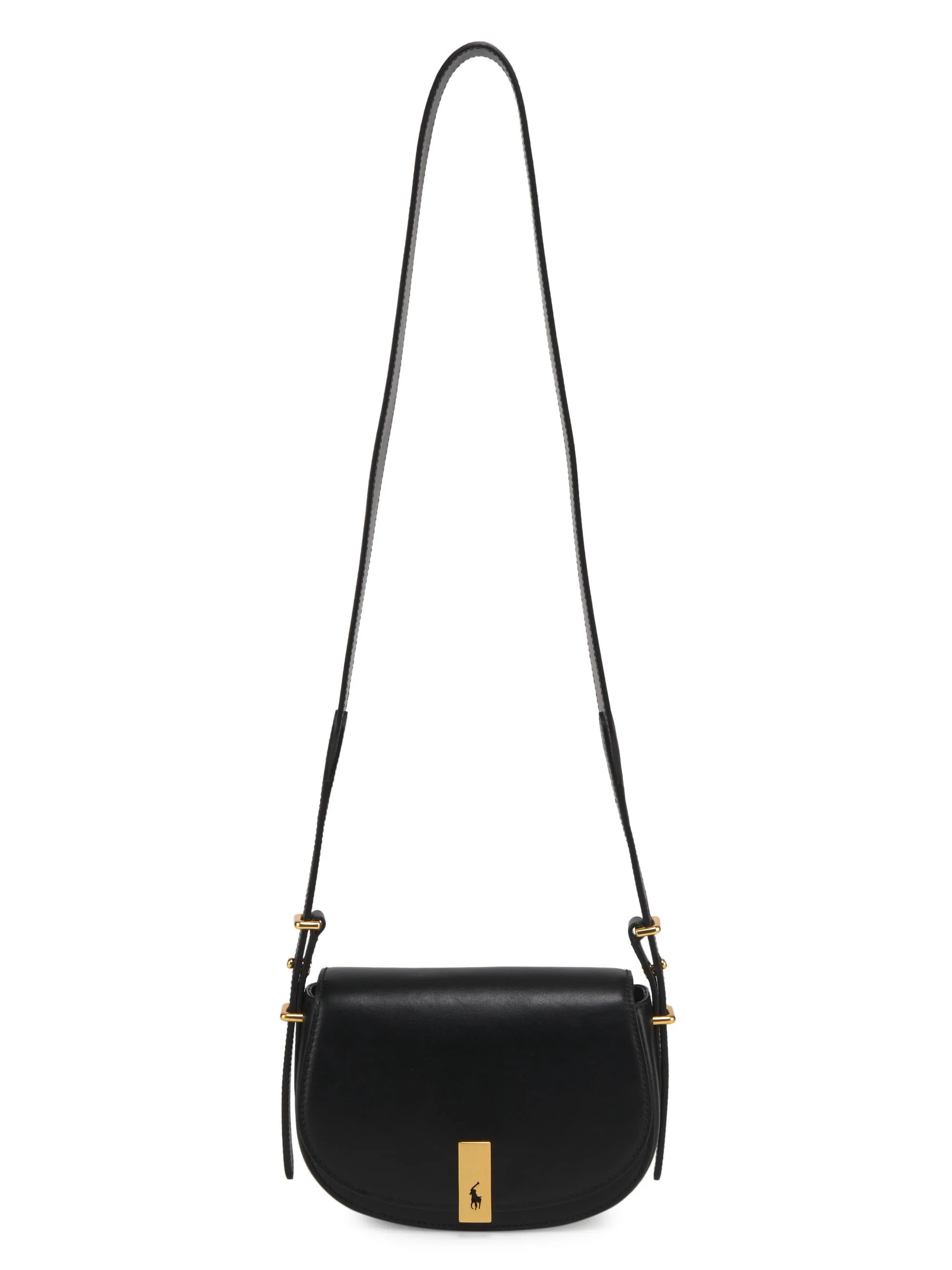 Women's Mini ID Leather Saddle Bag - Black - 1