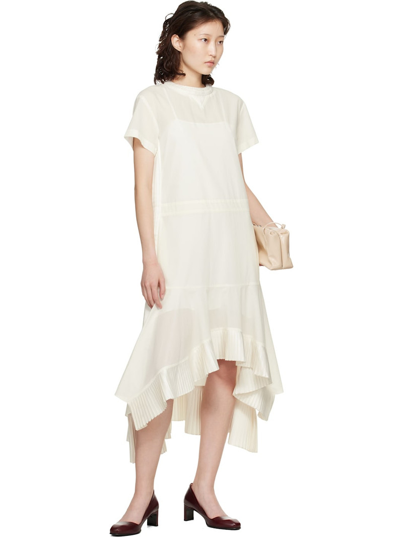 sacai Off-White Cotton Broadcloth Midi Dress outlook