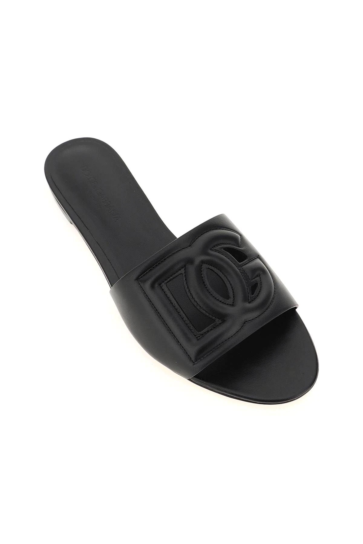 LEATHER SLIDERS WITH LOGO - 4