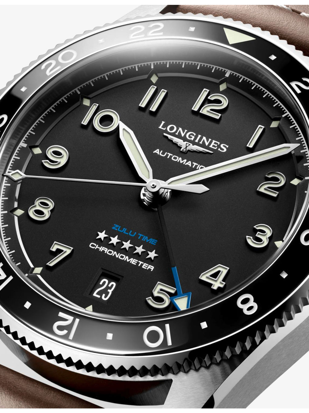 L3.802.4.53.2 Spirit Zulu Time Ceramic Bezel Stainless-Steel Automatic Watch - 4