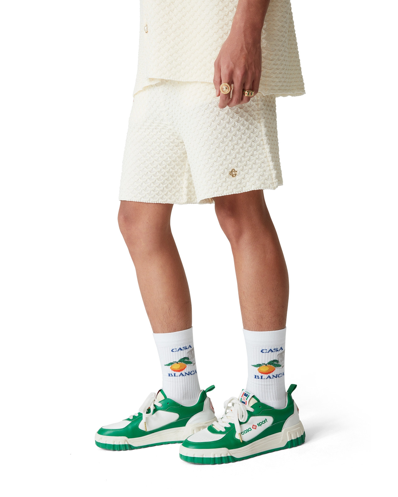Mens The Court Green & White Sneaker - 5
