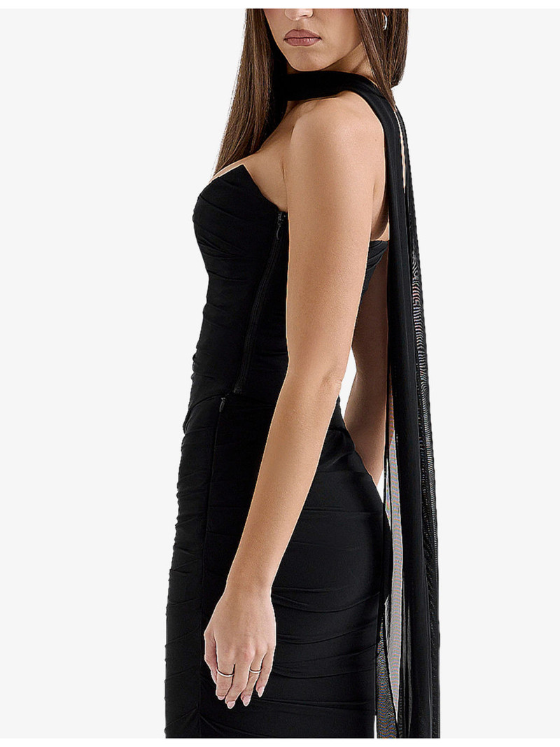 Hallie strapless stretch-woven corset with neck scarf 3