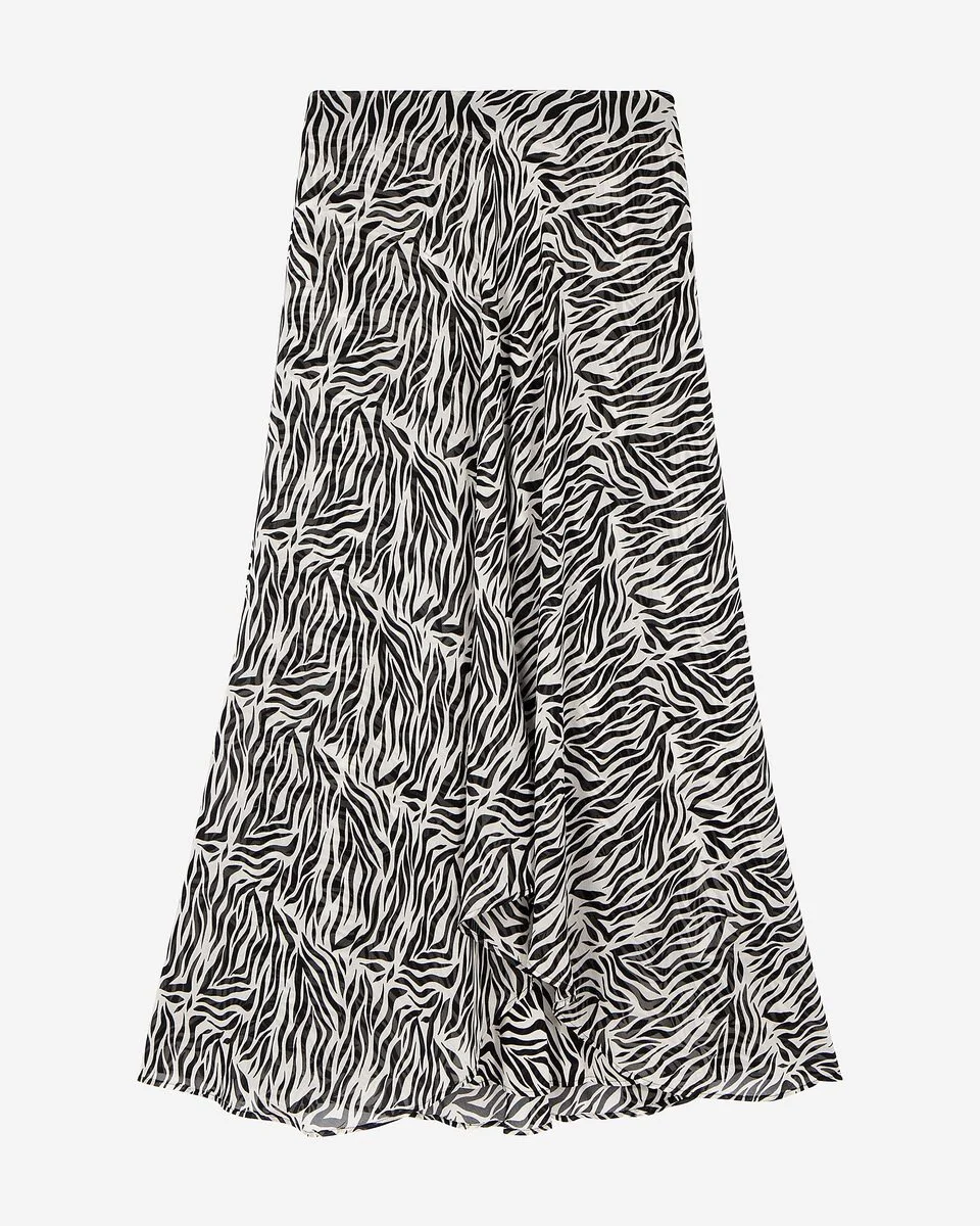 LONG ZEBRA PRINT SKIRT - 1