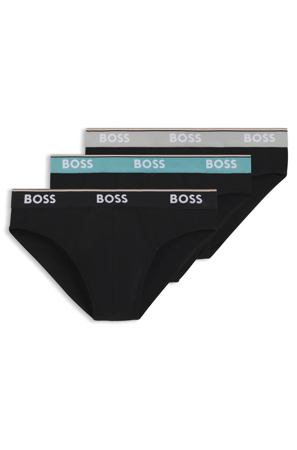 THREE-PACK OF STRETCH-COTTON BRIEFS WITH LOGO WAISTBANDS - 1