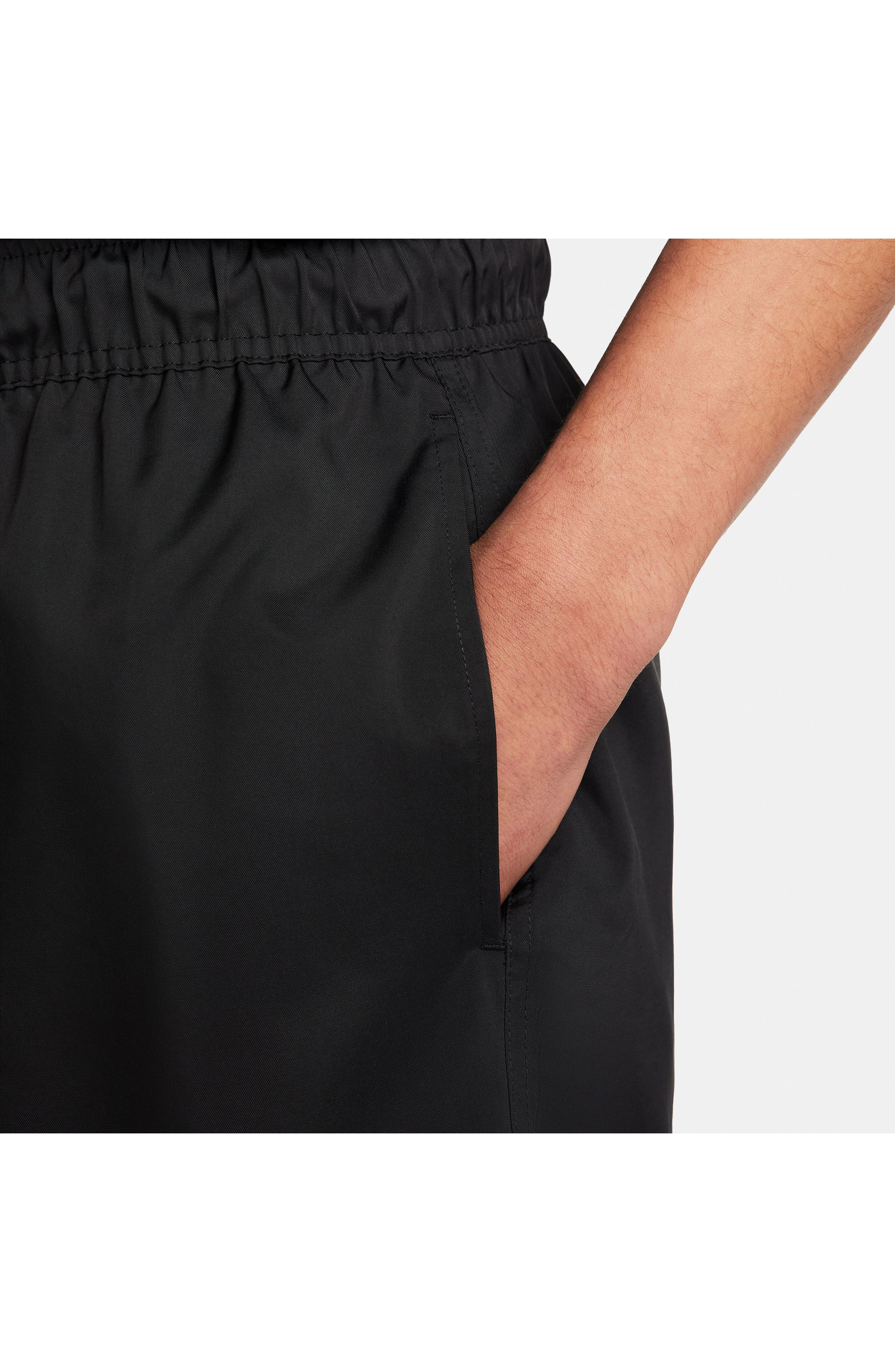 Nike Club Woven Flow Shorts in Black/White at Nordstrom - 7