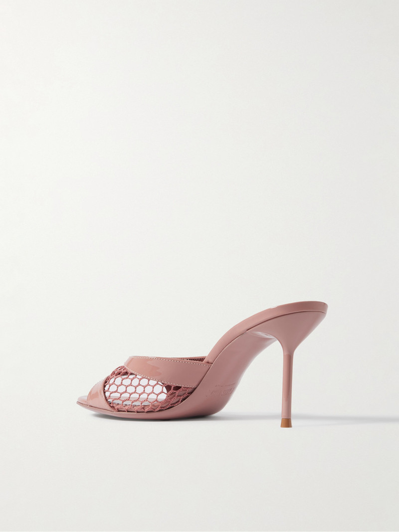 Lidia Patent-leather And Mesh Sandals 3