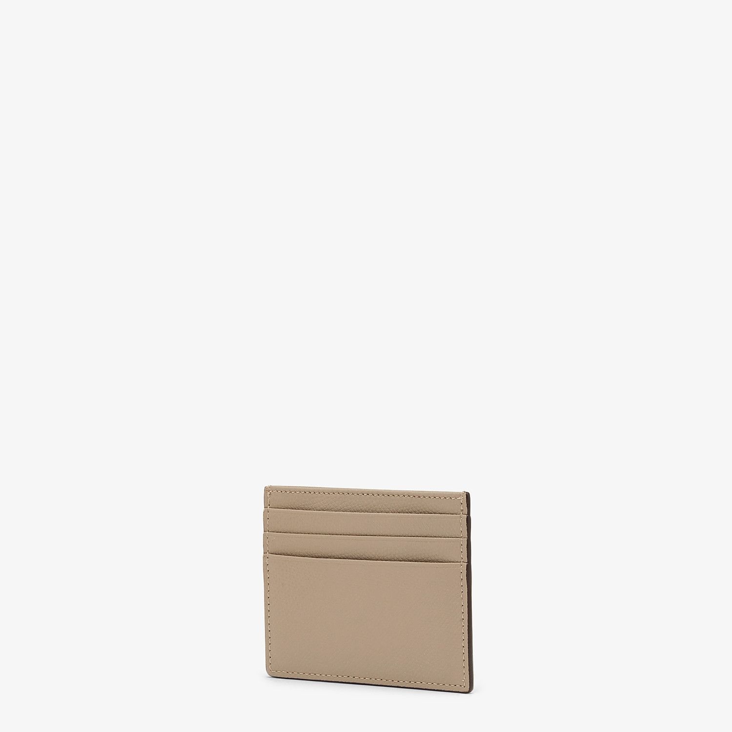 Flat beige leather card holder - 2