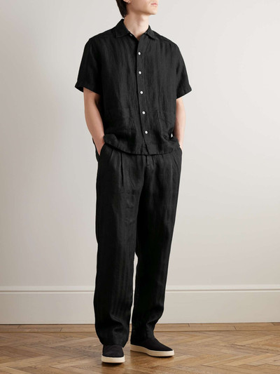 Oliver Spencer Camp-Collar Embroidered Linen Shirt outlook