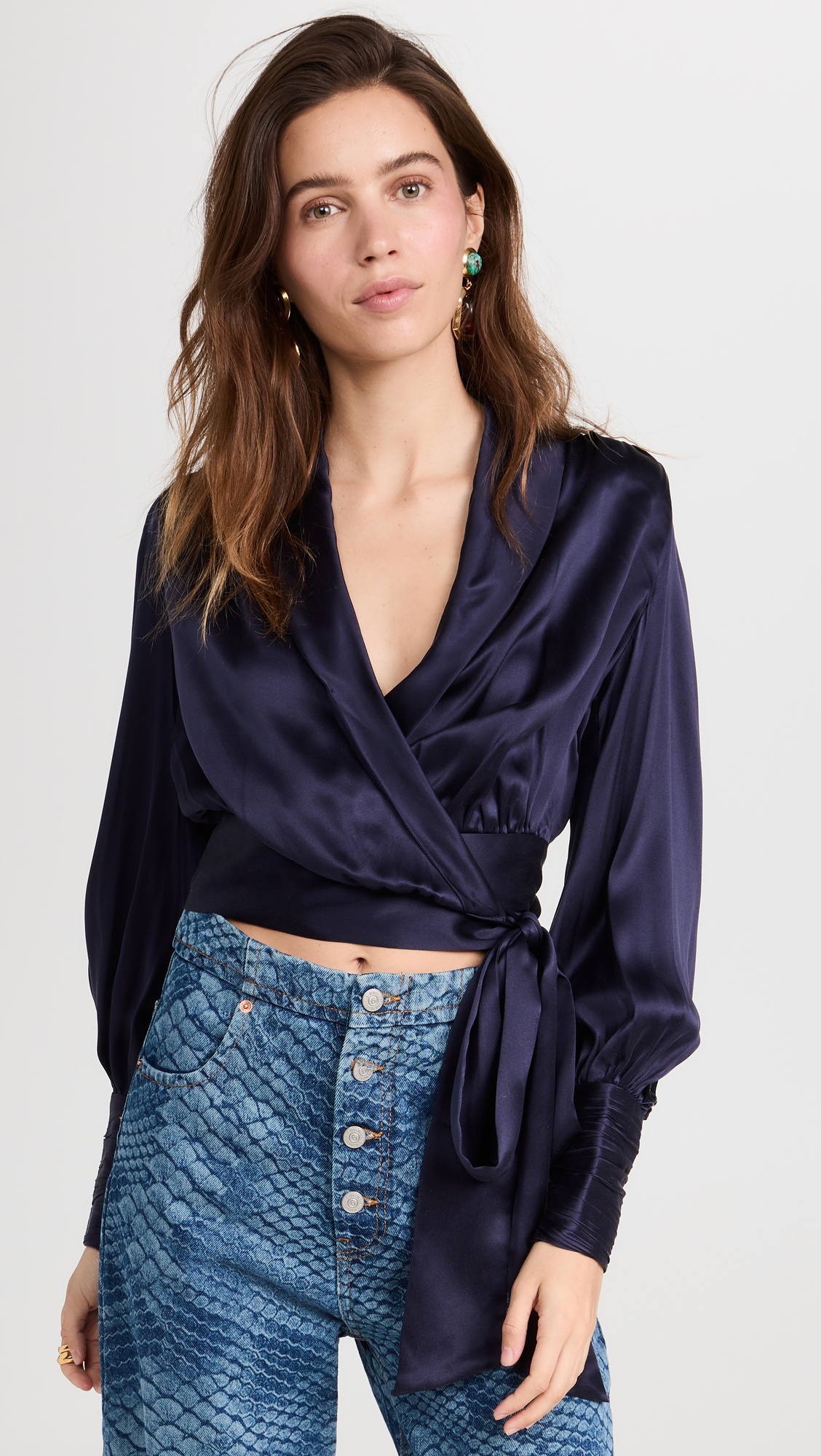 Silk Wrap Blouse - 6