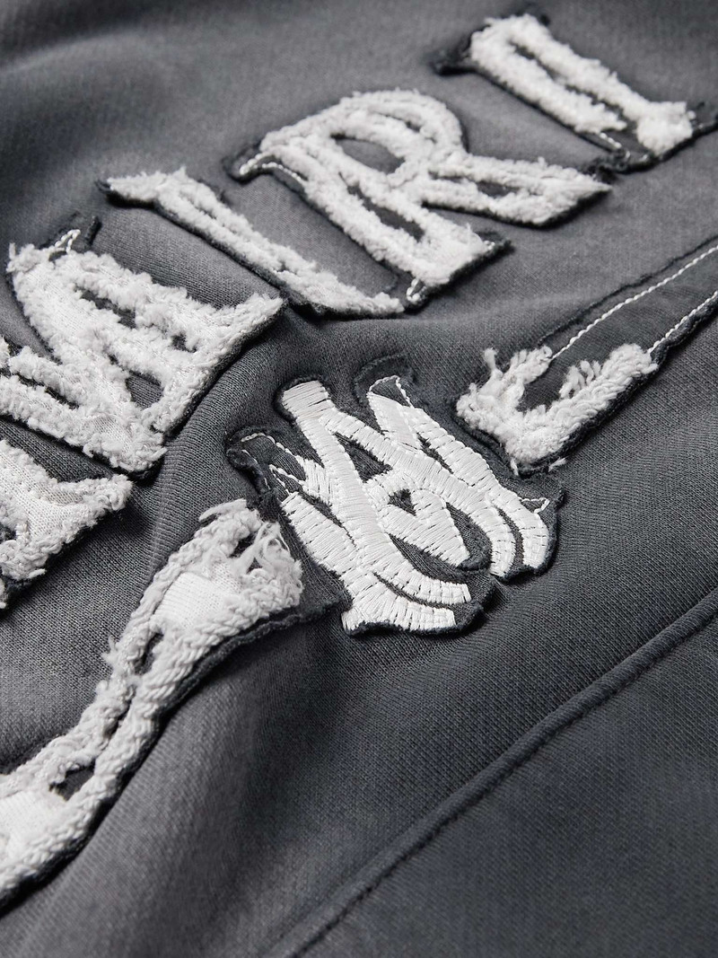 Logo-Appliquéd Distressed Cotton-Jersey Hoodie 3