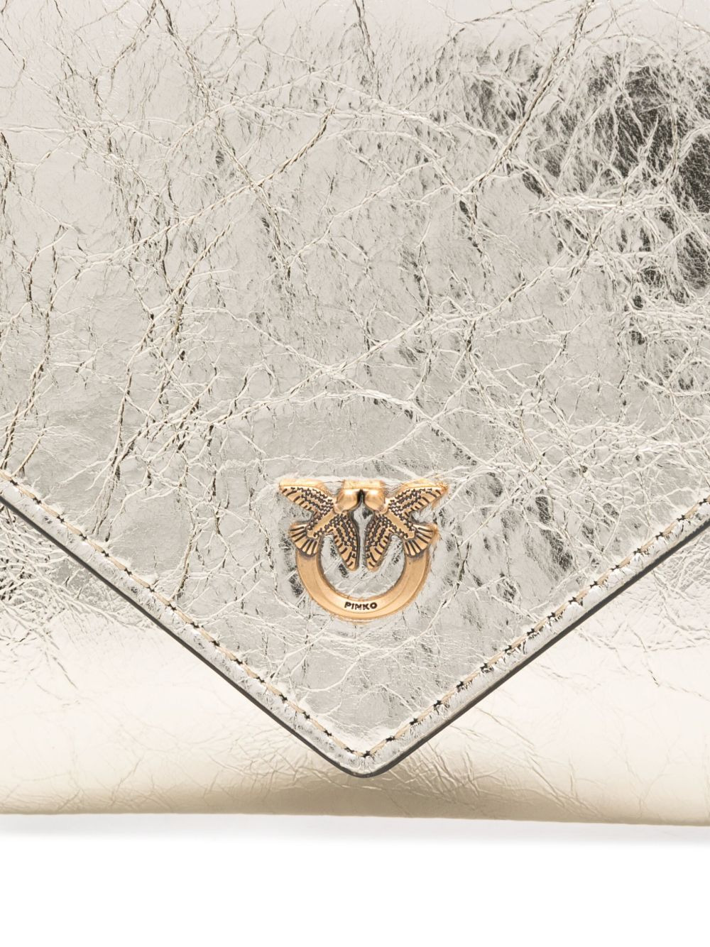 metallic-effect flap chain mini bag - 4