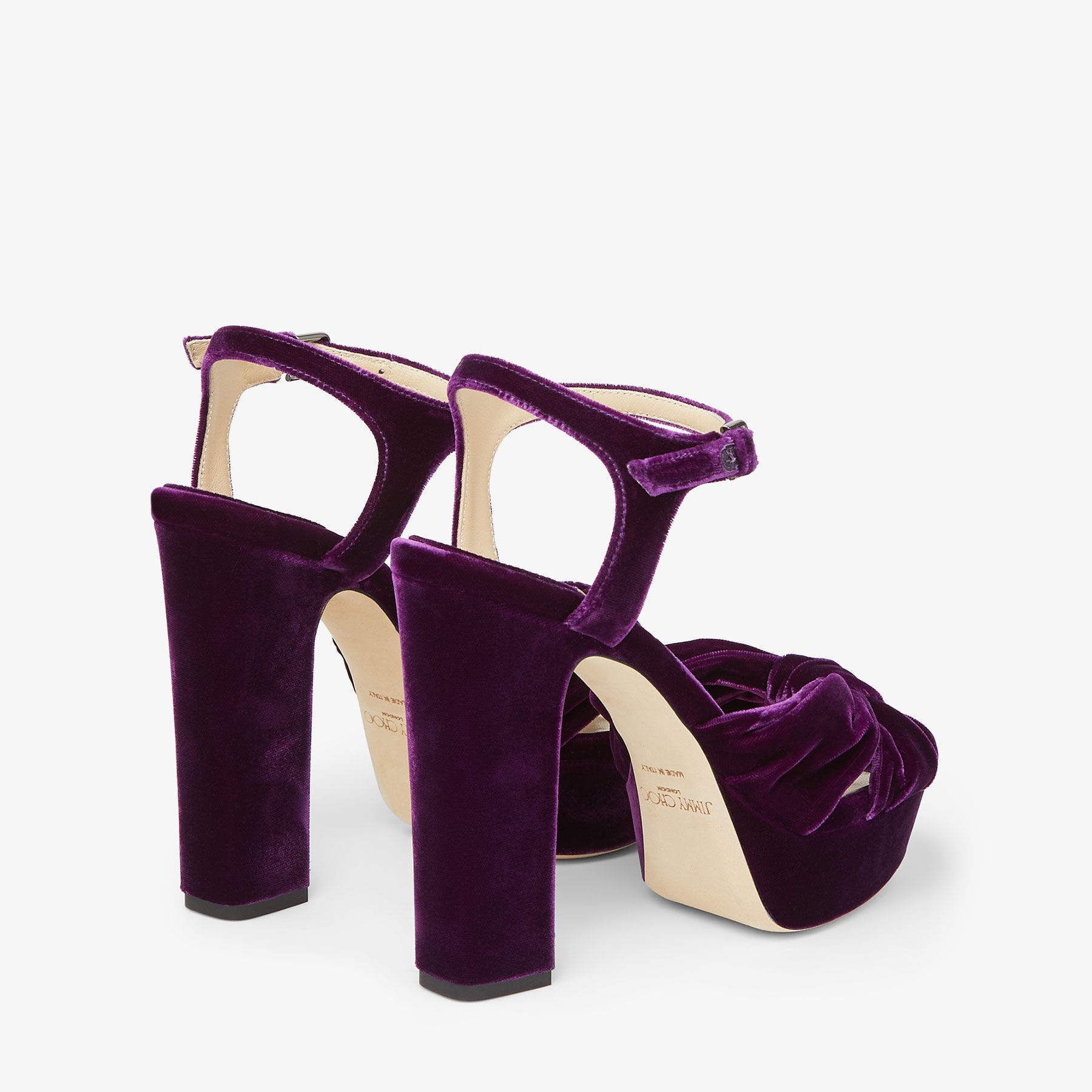 Heloise 120
Cassis Velvet Platform Sandals - 6