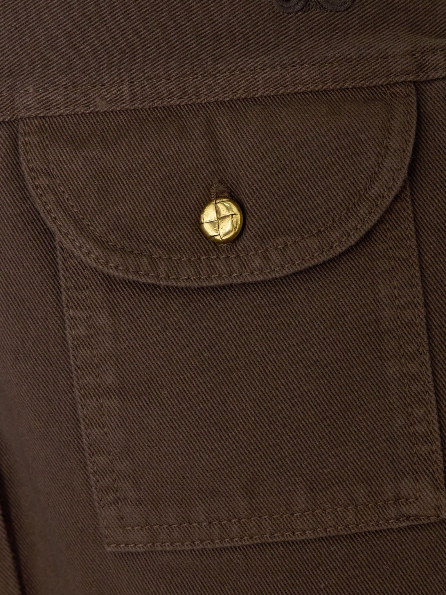 Berber embroidered denim shirt Dark brown - 5