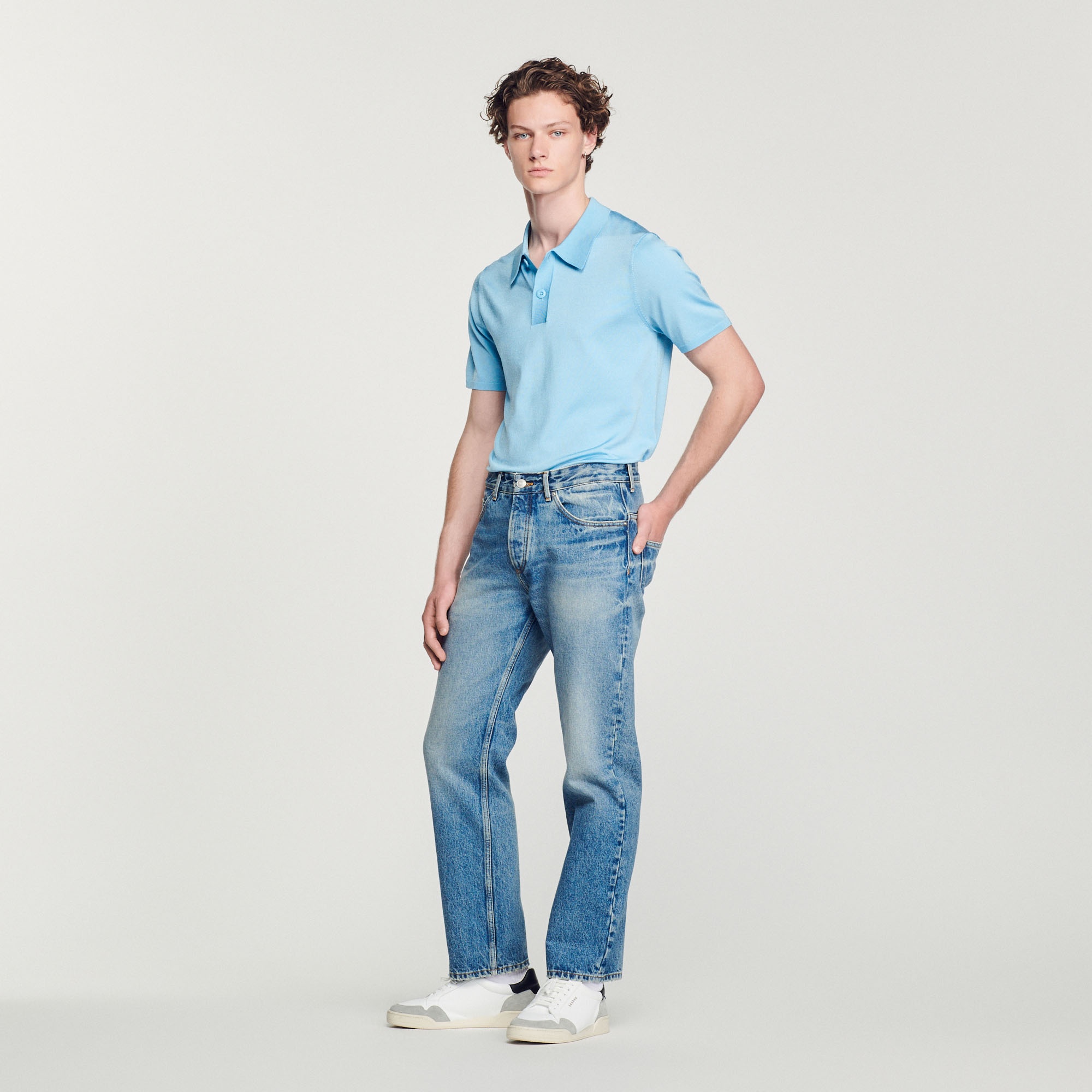 Short-sleeve knitted polo shirt - 4