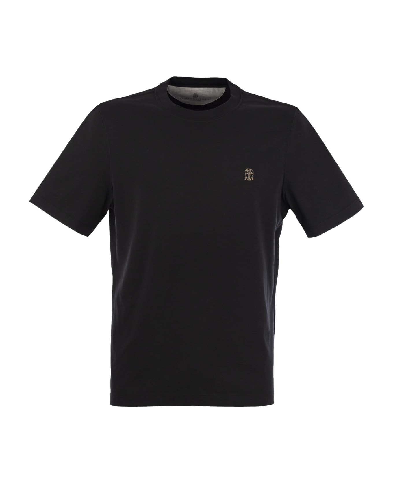 Slim Fit Crew-neck T-shirt In Cotton Jersey With Logo - 1