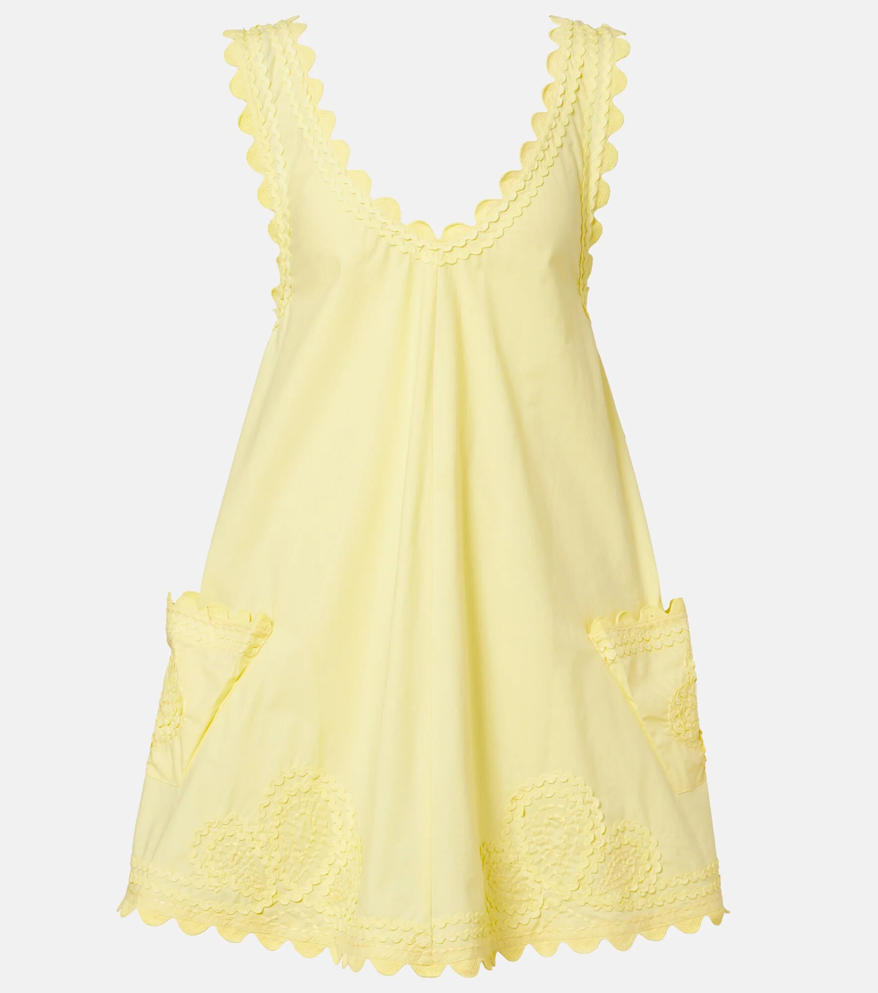Embroidered cotton poplin minidress - 1