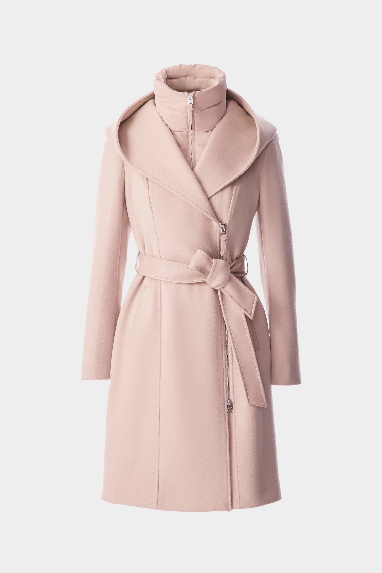 SHIA-SLB 2-in-1 double-face wool coat with removable bib - 1