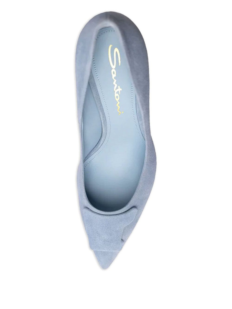Santoni 85mm Sibille suede heeled pumps outlook