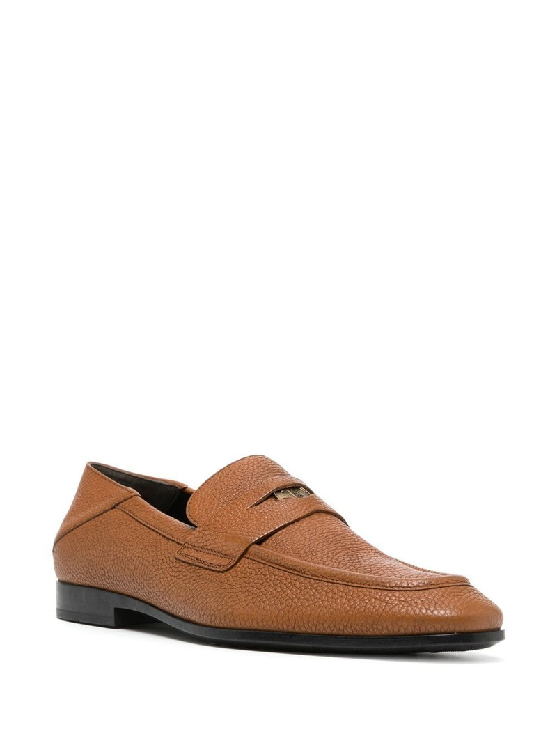 Tod's logo-plaque leather penny loafers outlook