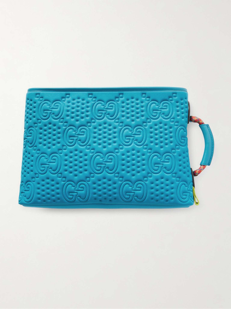 Diver Leather-Trimmed Logo-Embossed Shell Pouch 4